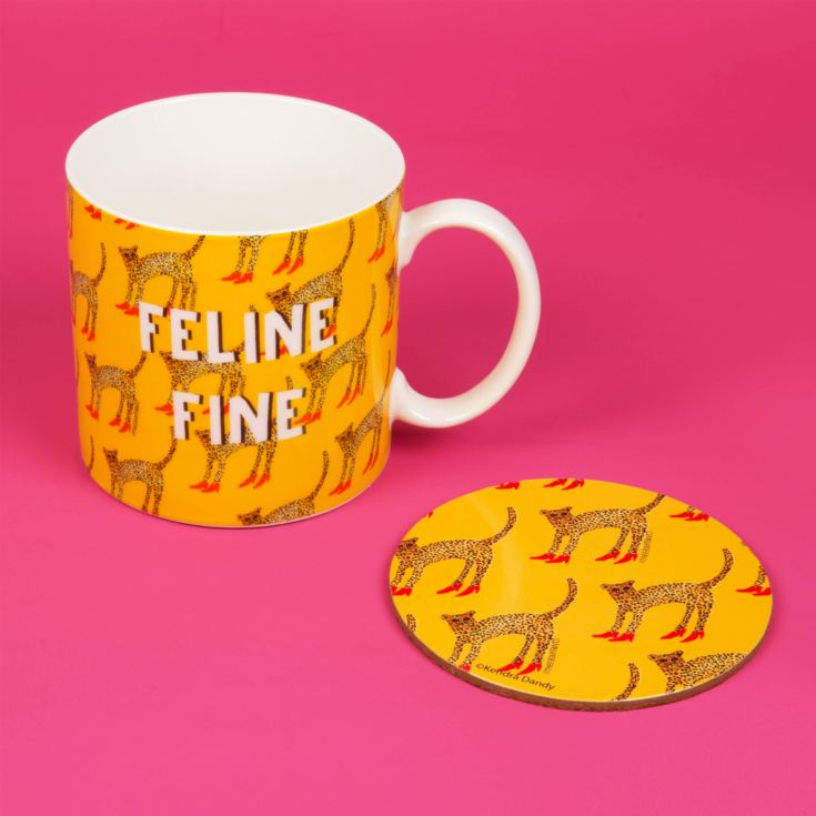 Cheetah Feline Fine New Bone China Mug & Coaster Set 11oz product image