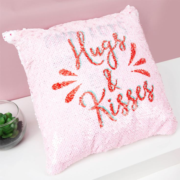 For Your Eyes Only Hidden Sequin Cushion Hugs & Kisses product image