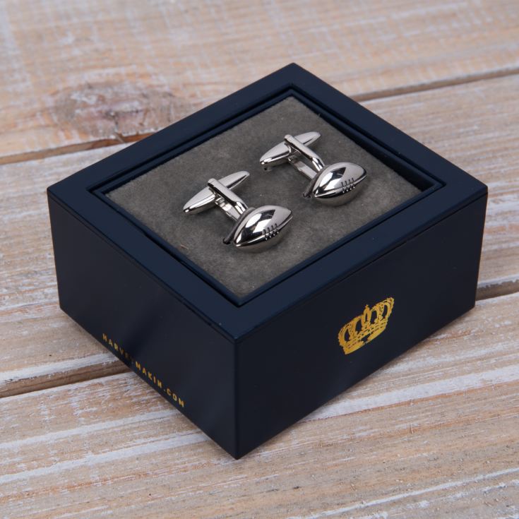 Pair of Rugby Ball Cufflinks Gift Boxed product image