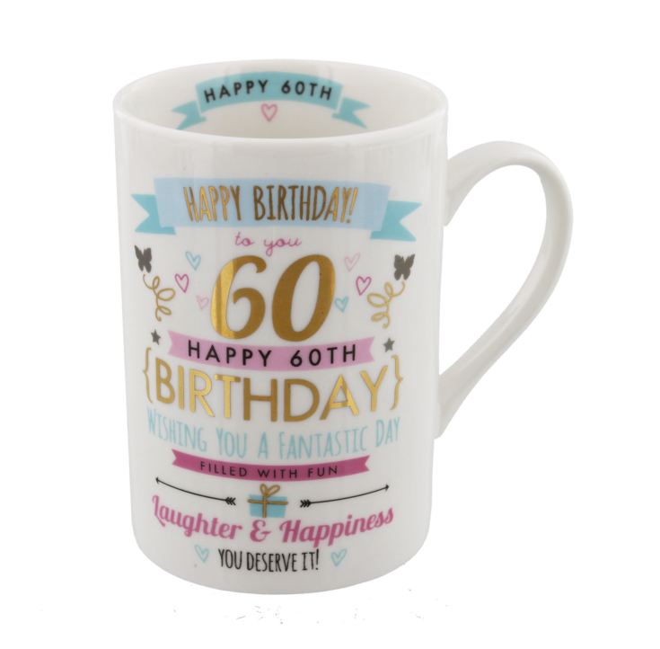 Signography Pink & Gold 60th Birthday Mug product image