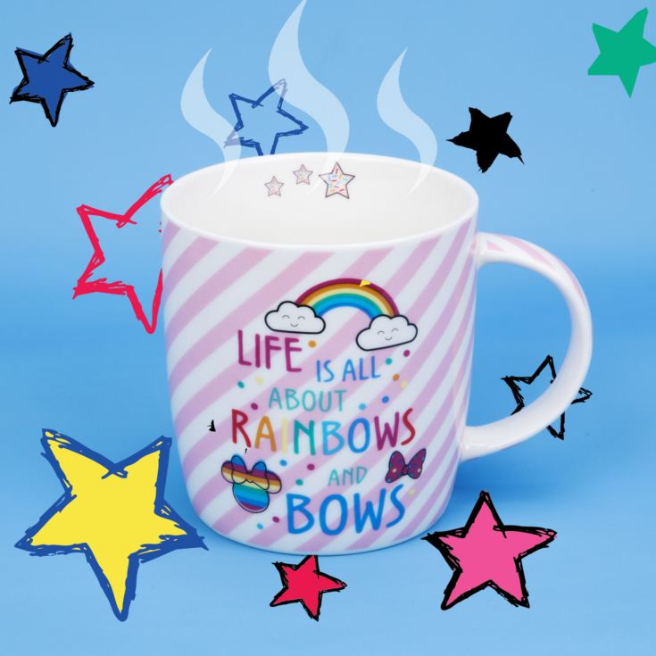 Disney Minnie Mouse Pink Stripe Rainbow Mug product image