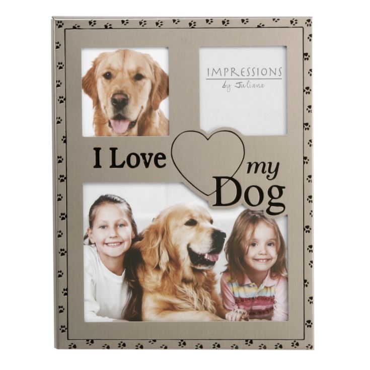 Photo Frame "I Love my Dog" Gun metal finish product image