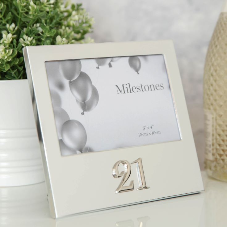 Milestones Aluminium Photo Frame with 3D Number 6" x 4" - 21 product image