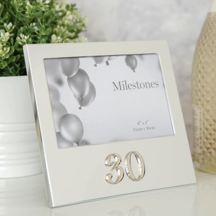 Milestones Aluminium Photo Frame with 3D Number 6" x 4" - 30 product image