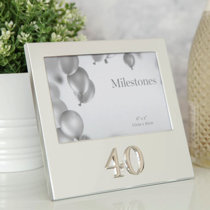 Milestones Aluminium Photo Frame with 3D Number 6" x 4" - 40 product image