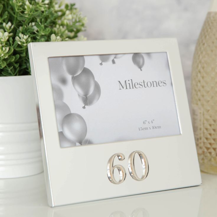 Milestones Aluminium Photo Frame with 3D Number 6" x 4" - 60 product image