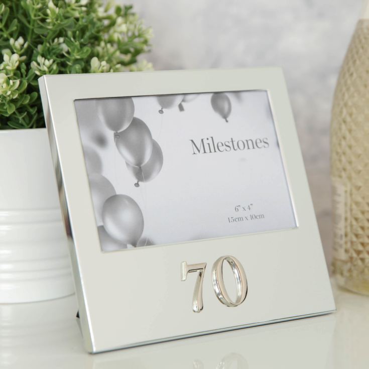 Milestones Aluminium Photo Frame with 3D Number 6" x 4" - 70 product image