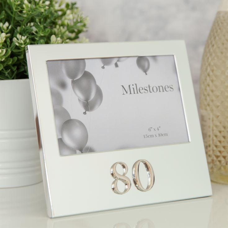 Milestones Aluminium Photo Frame with 3D Number 6" x 4" - 80 product image