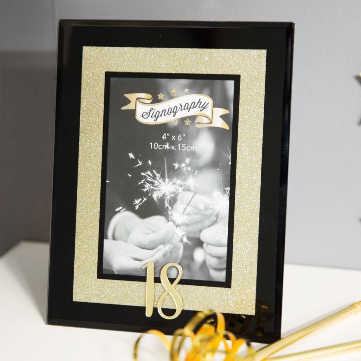 Signography Gold Glitter Glass Frame 4" x 6" - 18 product image