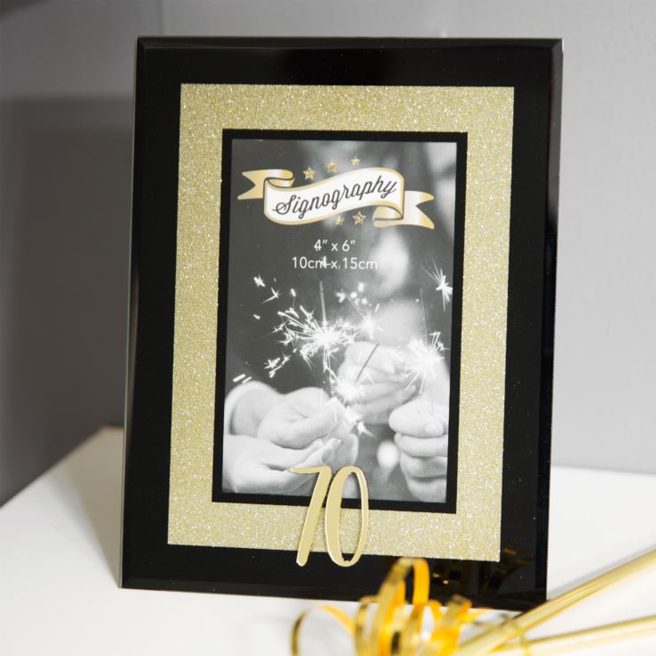 Signography Gold Glitter Glass Frame 4" x 6" - 70 product image