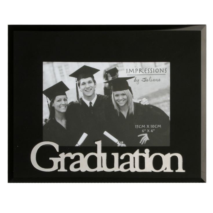 6" x 4" - Celebrations Black Glass Photo Frame - Graduation product image