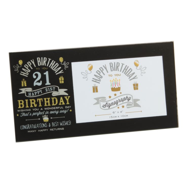 6" x 4" - Signography 21st Birthday Glass Frame product image