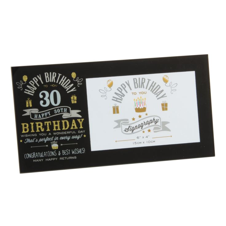Signography Birthday Glass Frame Black/Sil/Gold 6"x4"- 30 product image
