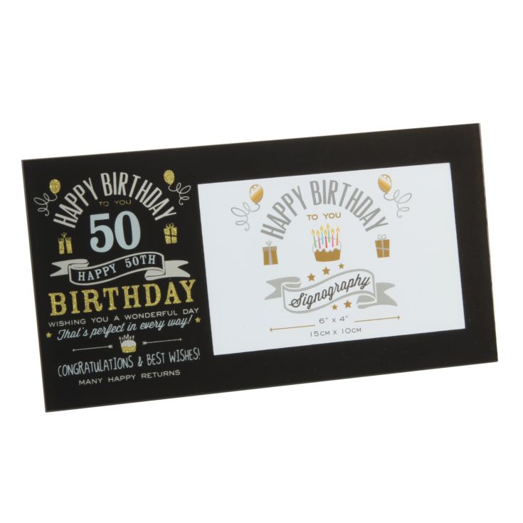 6" x 4" - Signography 50th Birthday Glass Frame product image