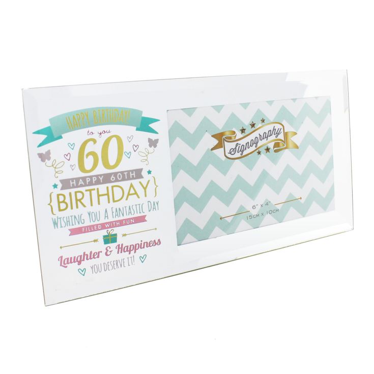 Signography Birthday Glass Frame Ladies 6" x 4" - 60th product image