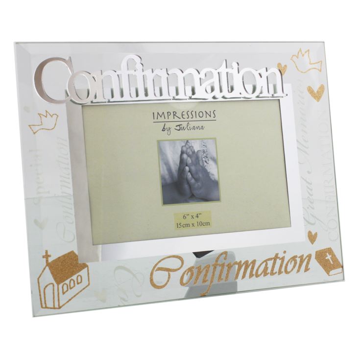 6" x 4" - Mirror & Glitter Glass Photo Frame - Confirmation product image