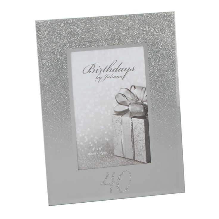 Milestones Glitter Mirror Frame 4" x 6" - 40th product image