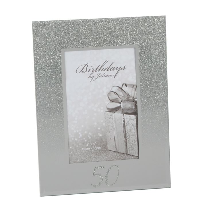 Milestones Glitter Mirror Frame 4" x 6" - 50th product image