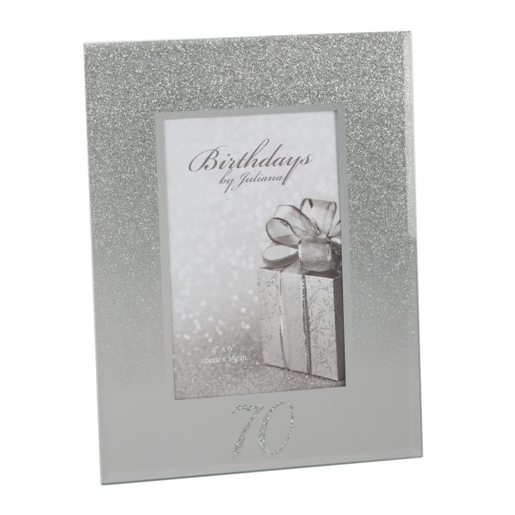 Milestones Glitter Mirror Frame 4" x 6" - 70th product image