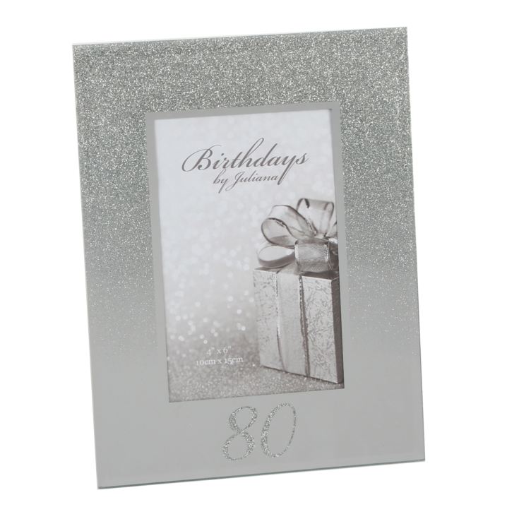 Milestones Glitter Mirror Frame 4" x 6" - 80th product image