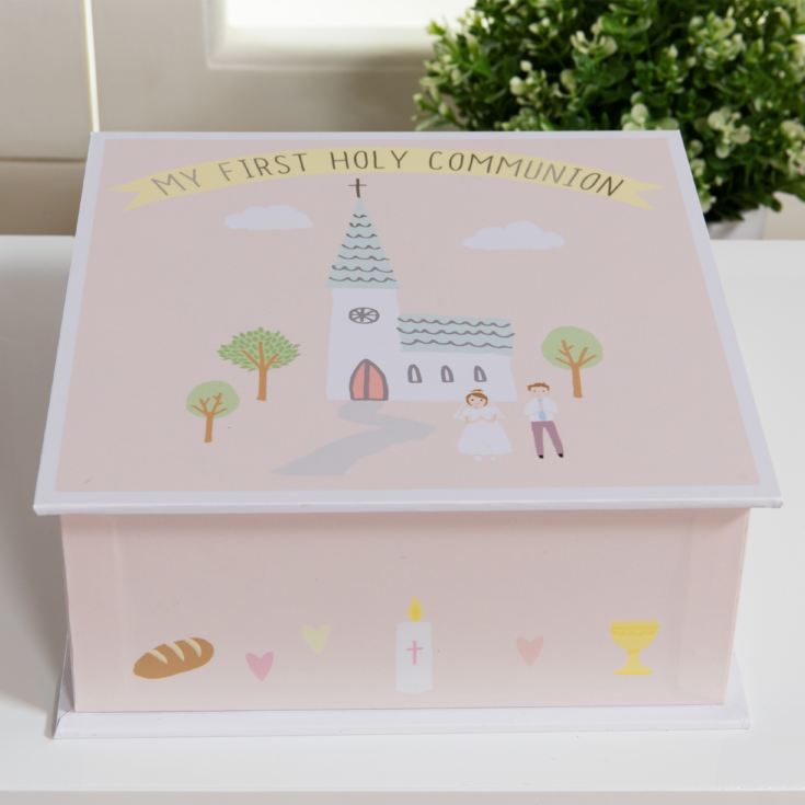 Faith & Hope First Communion Keepsake Box Pink product image