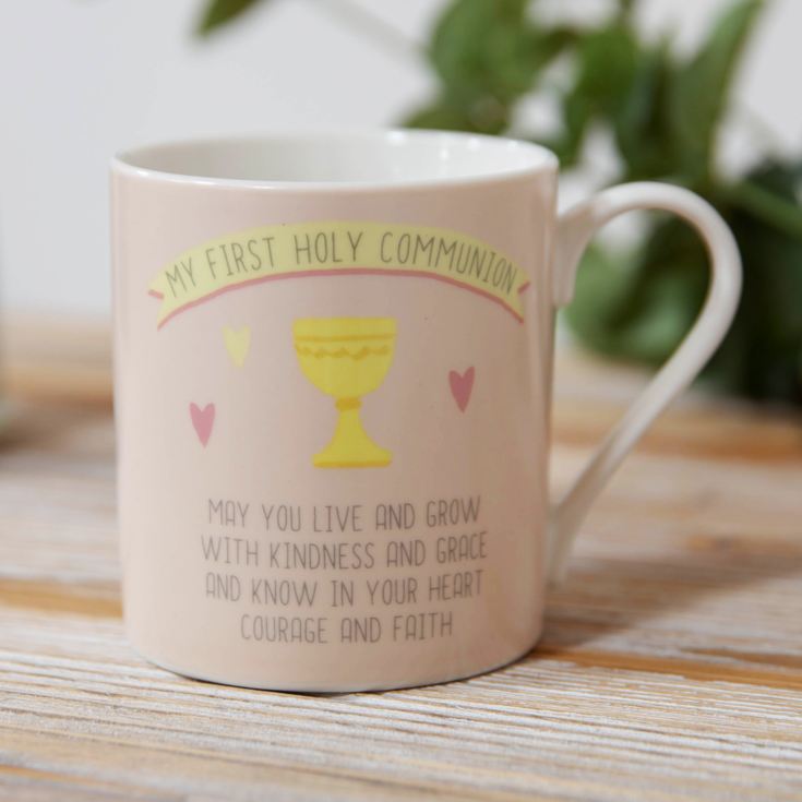 Faith & Hope My 1st Holy Communion Stoneware Mug - Pink product image