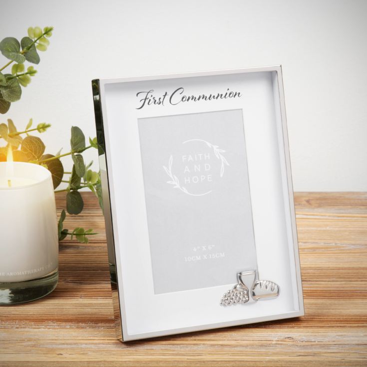 4" x 6" - Faith & Hope Silver Plated 1st Communion Frame product image