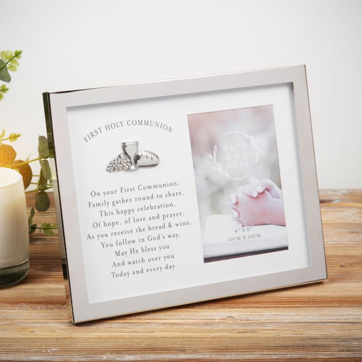 Faith & Hope Silver Box Communion Frame 4" x 6" product image