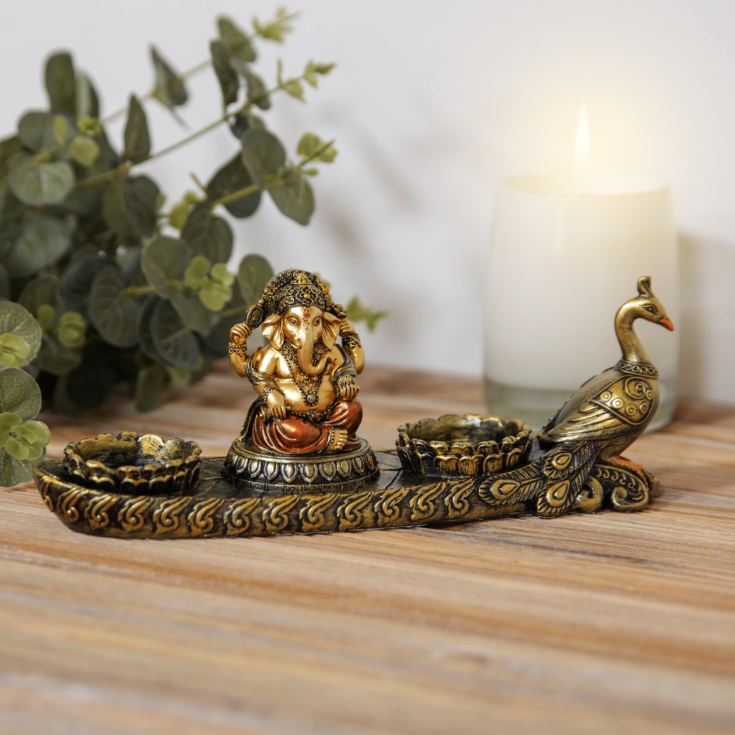 Faith & Hope Bronze Effect Resin Tea Light Holder - Ganesh product image