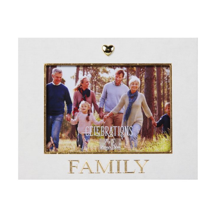 7" x 5" - Celebrations Linen Look Frame Heart Icon - Family product image