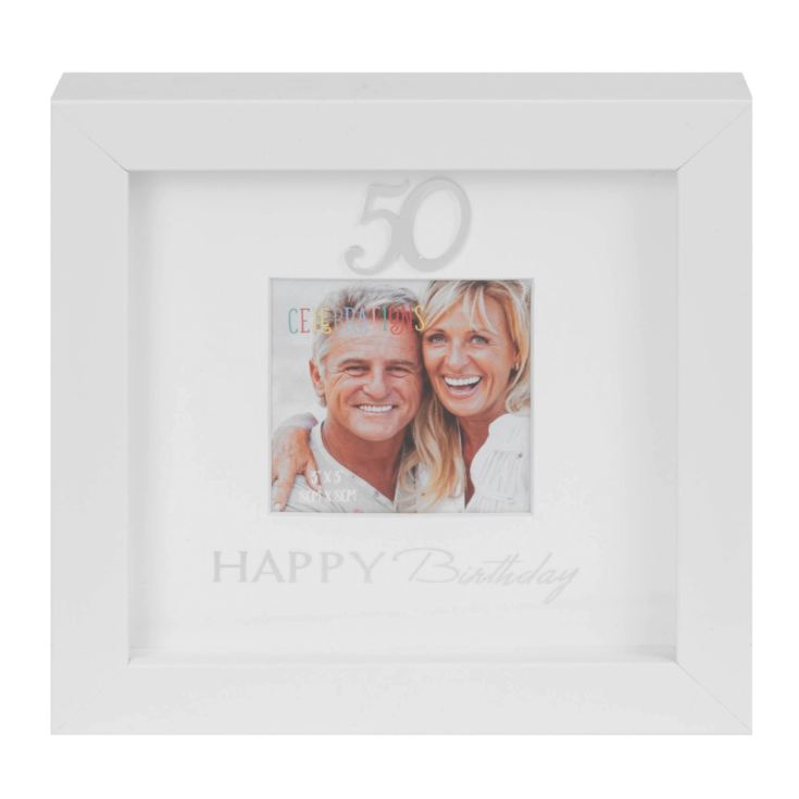 3" x 3" - Happy Birthday Box Photo Frame - 50th product image