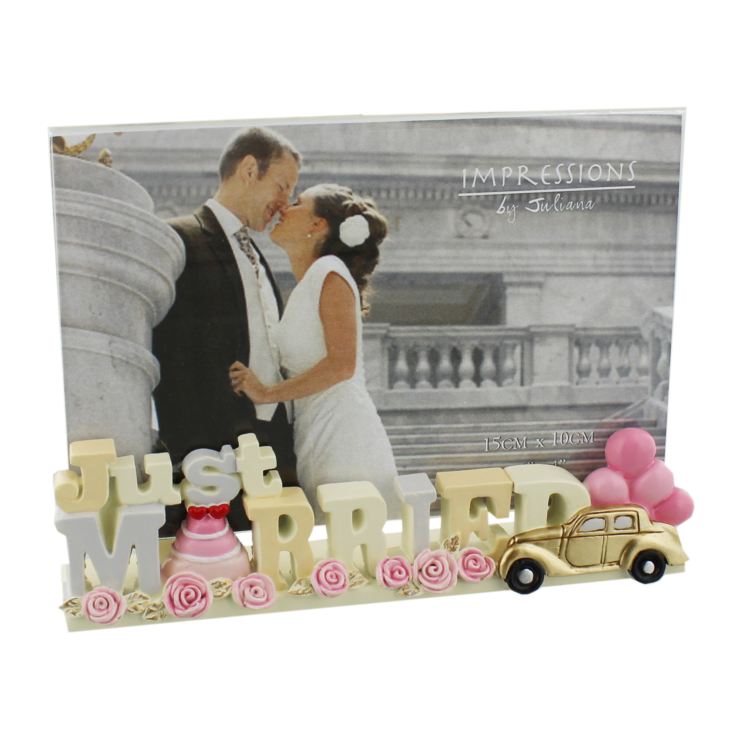 6" x 4" - Resin Lettering Photo Frame - Just Married product image