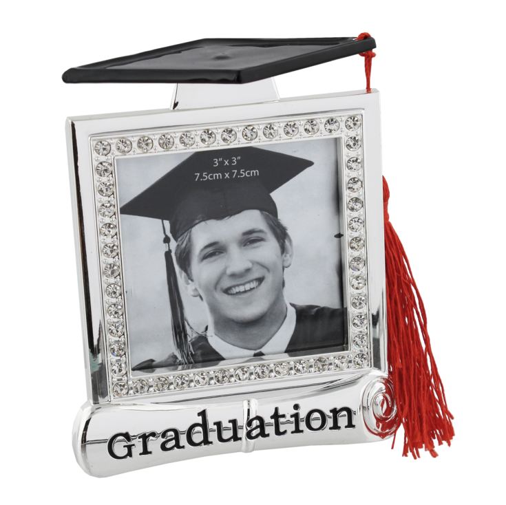 3" x 3" - Graduation Photo Frame with Crystals and Tassel product image