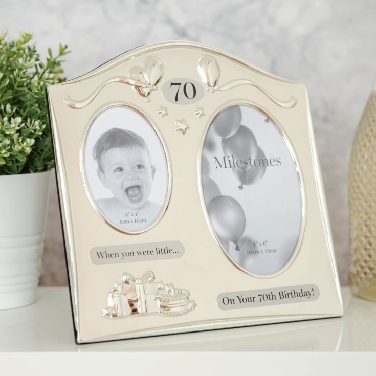 Milestone 2 Tone Silveplated Double Birthday Frame - 70 product image