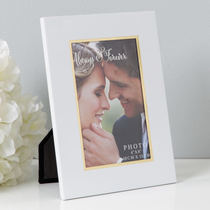 4" x 6" - Always & Forever White Aluminium Photo Frame product image