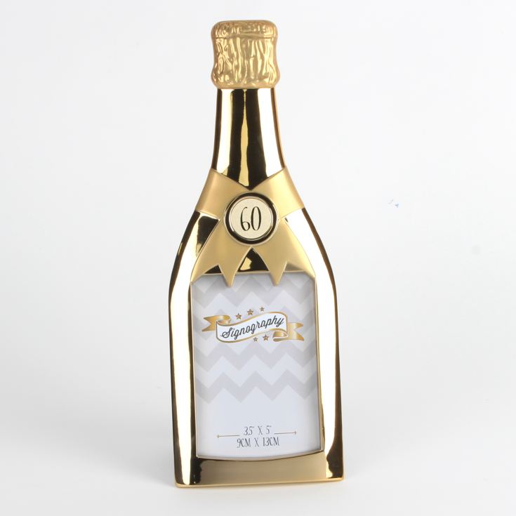 3.5" x 5" - Signography Gold Champagne Bottle Frame - 60th product image
