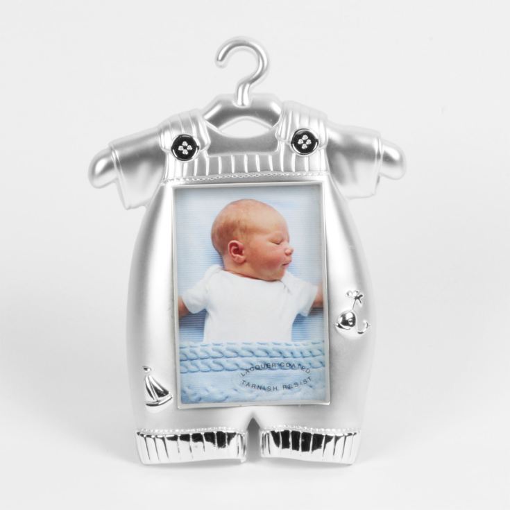2" x 3" - Silver Plated Boy Jump Suit Photo Frame product image