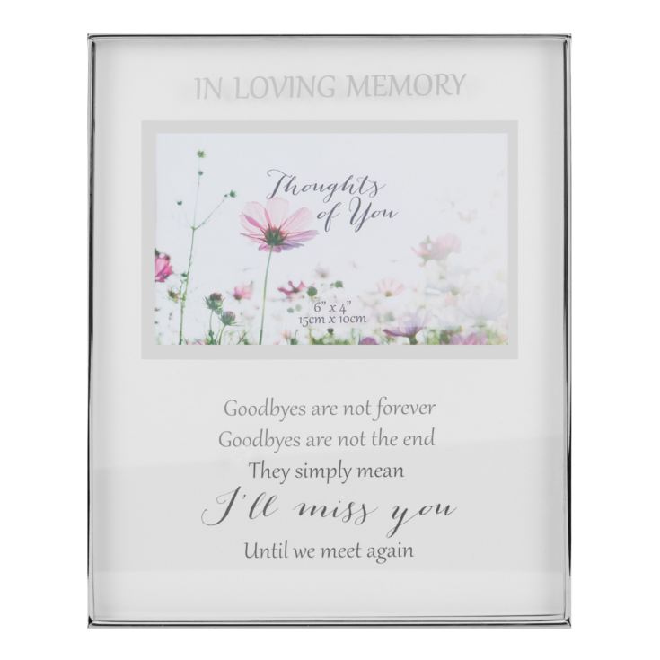 6" x 4" - Silver Plated Photo Frame - In Loving Memory product image