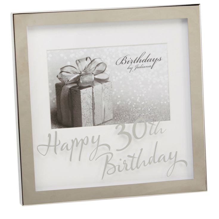 6" x 4" - Birthdays by Juliana Silverplated Box Frame - 30th product image