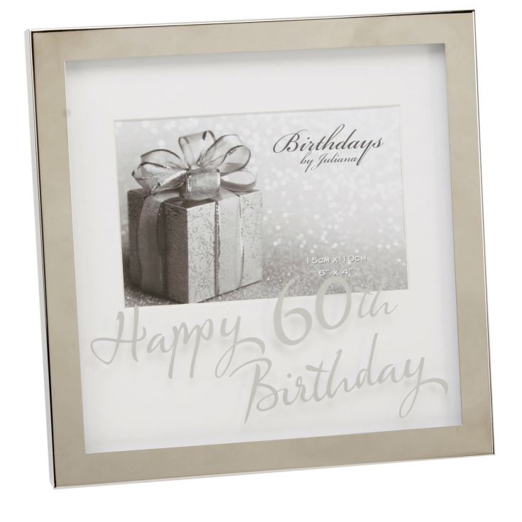 6" x 4" - Birthdays by Juliana Silverplated Box Frame - 60th product image