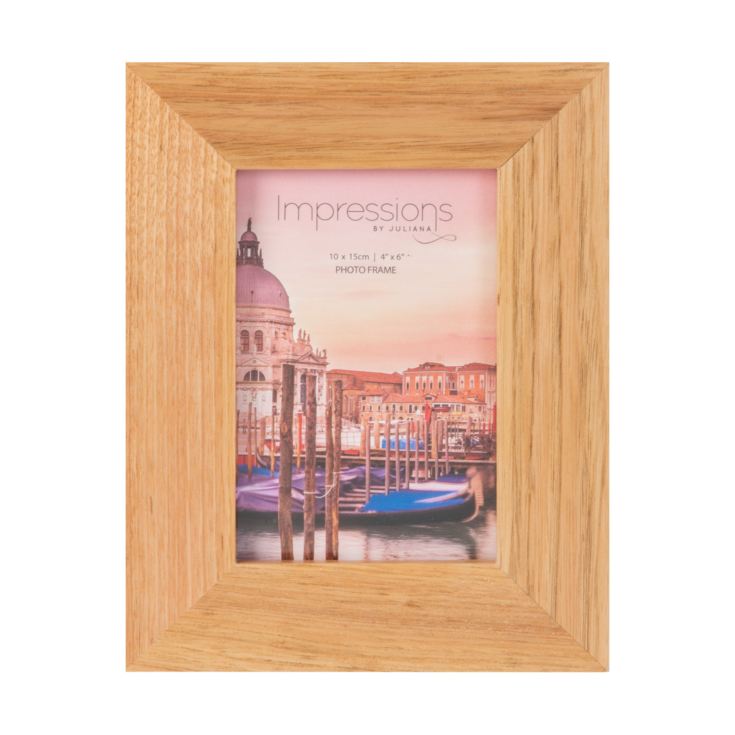 Wooden Photo Frame 4" x 6" - Flat Edge Oak Effect product image