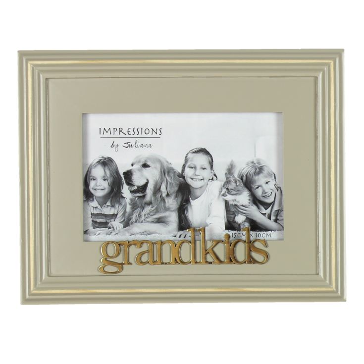 6" x 4" - Celebrations Grey Wooden Photo Frame - Grandkids product image