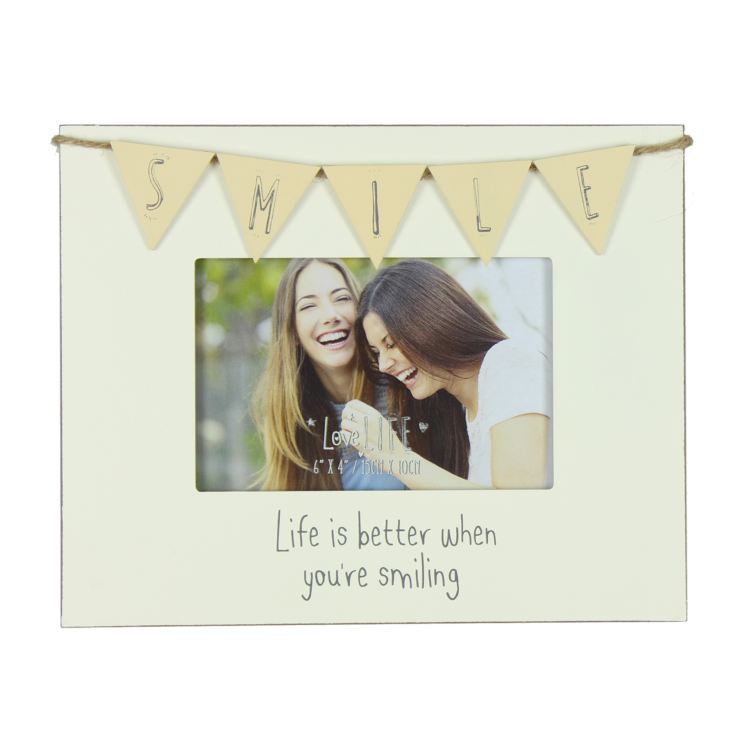 6" x 4" - Love Life Bunting Photo Frame - Smile product image