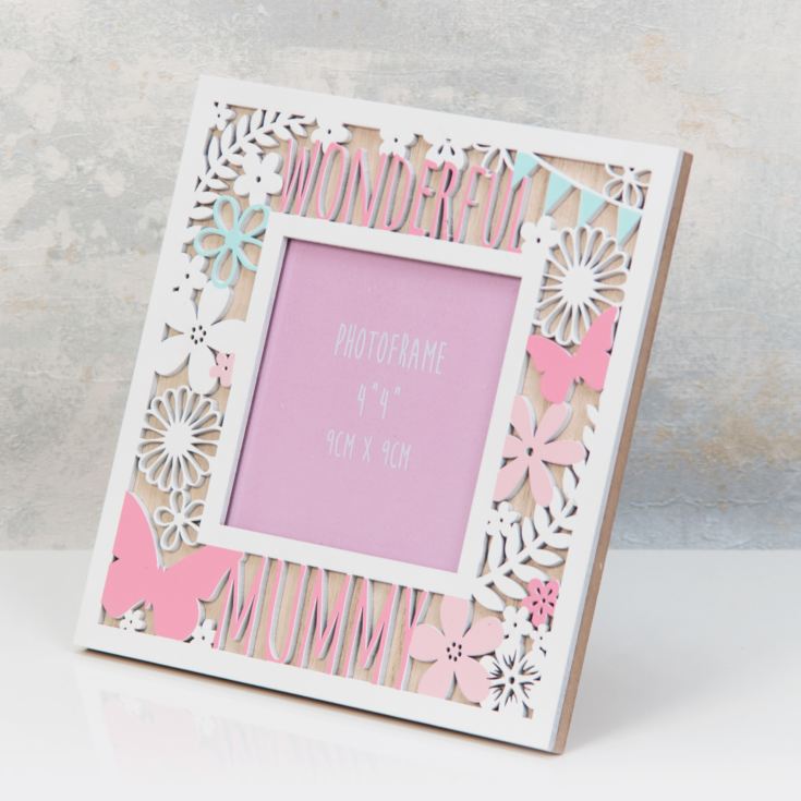 4" x 4" - Laser Cut Wonderful Mummy Photo Frame product image