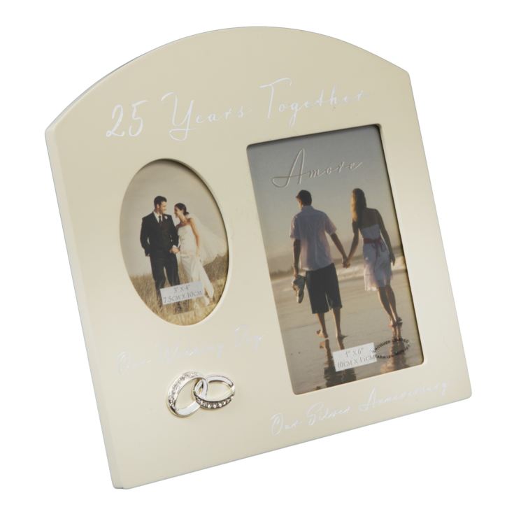 Amore Double Aperture Photo Frame - 25 Years Anniversary product image