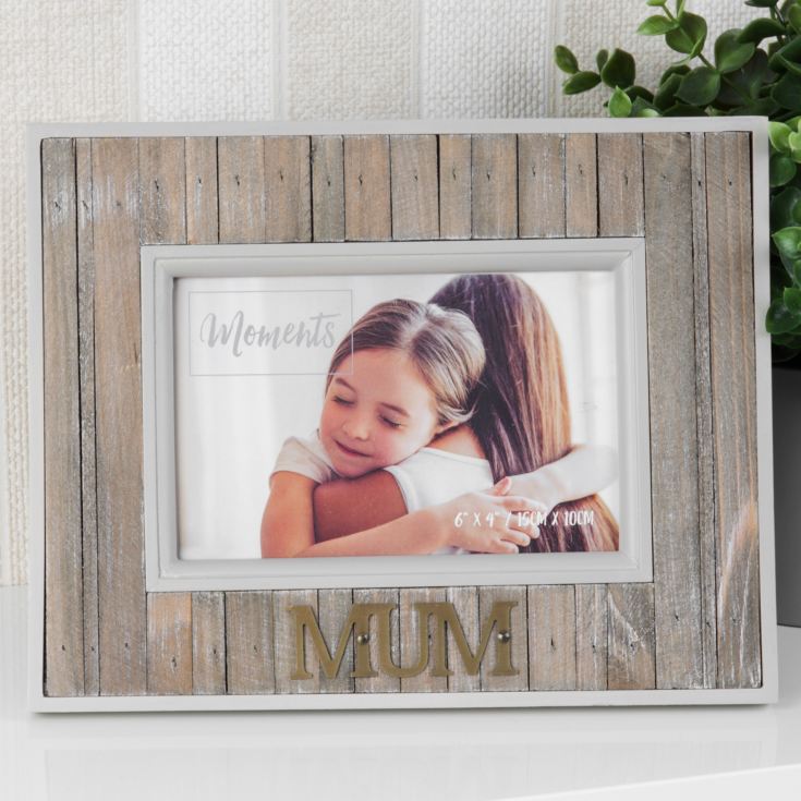 6" x 4" - Moments Wood Plank Photo Frame - Mum product image