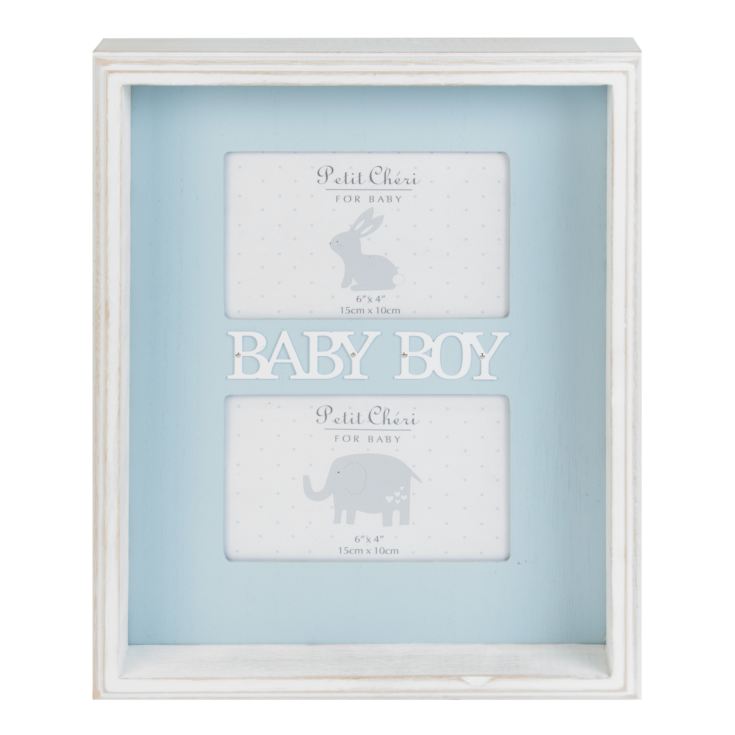 6" x 4" - Petit Cheri Baby Boy Double Box Photo Frame product image