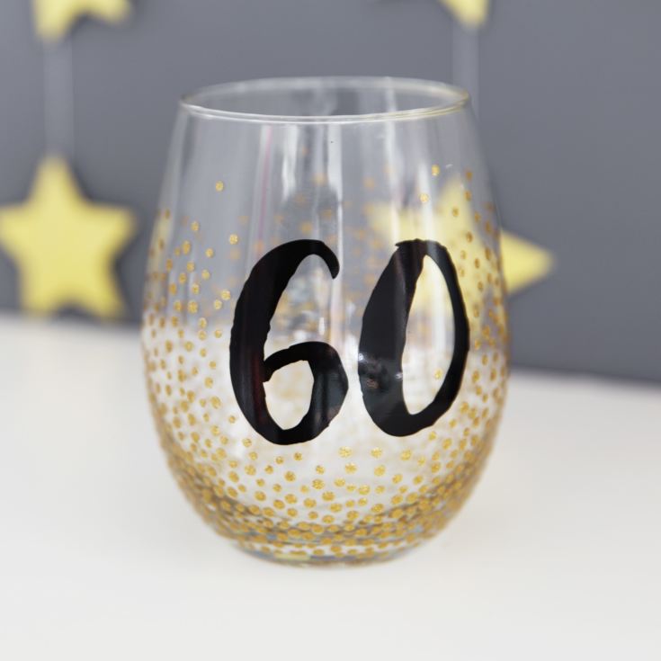 Signography Stemless Wine Glass with Gold Glitter - 60 product image