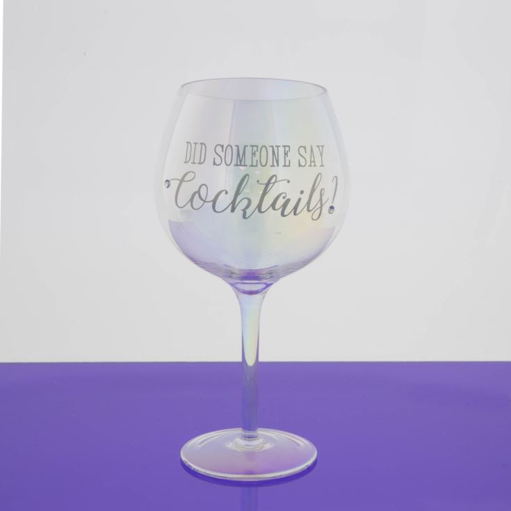 Iridescent Silver Decal Gin Glass 'Someone Say Cocktails' product image