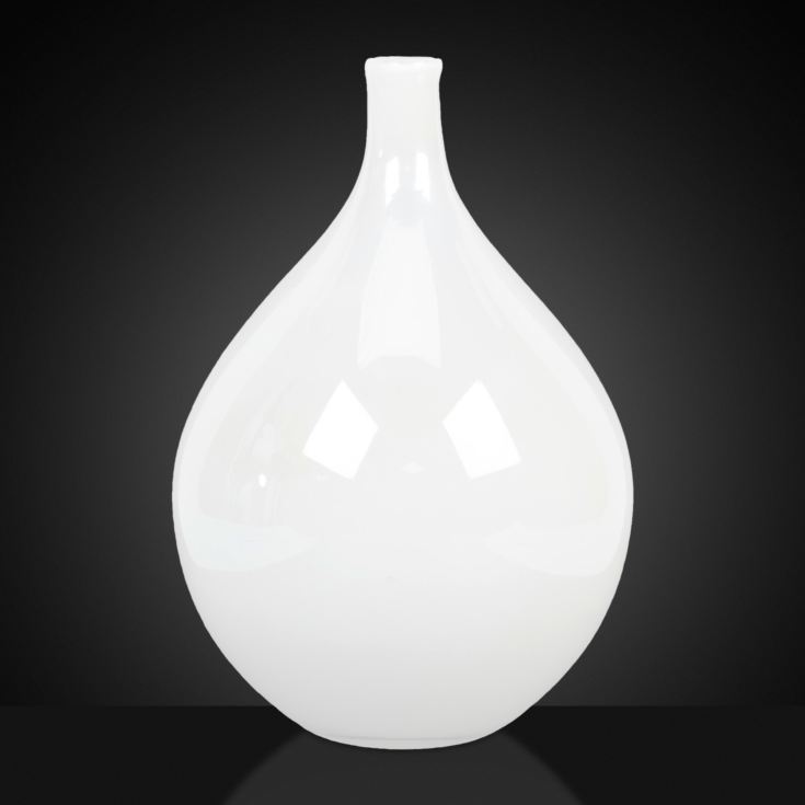 Objets d'Art Glass Vase - White Pearlescent 30cm product image